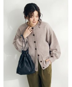 CRAFT STANDARD BOUTIQUE 洗えるコードモールクルーネックカーデイガン