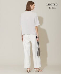 ICB 【WEB限定・洗える】サテンクレープ Tブラウス