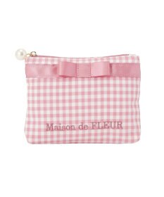 Maison de FLEUR ギンガムチェックスクエアポーチ