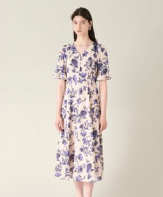 GRACE CONTINENTAL フラワープリントフレアワンピース