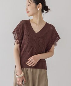 AMERICAN HOLIC 袖フリンジショート丈プルオーバー