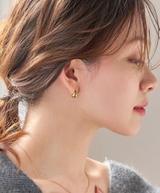 Phoebe 【金属アレルギー対応】プックリハーフフープミニピアス　ゴールド/サージカルステンレス