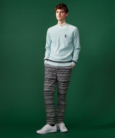 23区GOLF 裏地付きニットで温か【MEN】【蓄熱】ウールブレンド裏付 ニット