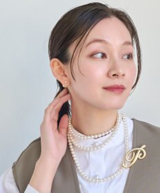 Phoebe モードメタルビジューバックキャッチピアス