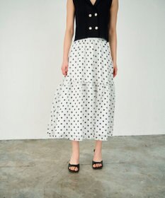 GRACE CONTINENTAL シアードットプリントスカート