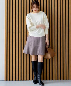 組曲 ネコアシツイードセミフレア スカート