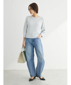 Green Parks ラメ５分袖コンパクトニットプルオーバー