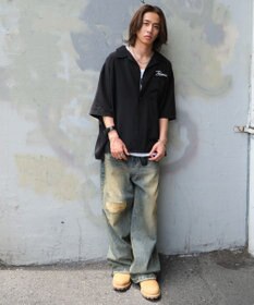 WEGO 【ユニセックス着用ITEM/MLサイズ展開】オープンカラーグラフィックシャツ（SS）