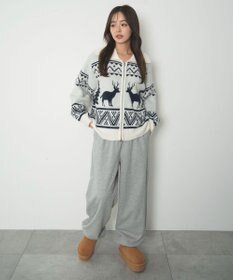 WEGO 雪柄ダブルジップニット