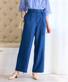 Feroux ベルト付き テンセルデニム ワイドパンツ