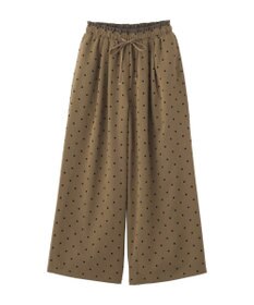 Green Parks フロッキードットウエストレイヤードパンツ
