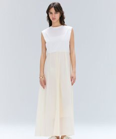 BEIGE， 【洗える/セットアップ対応】SPIGA / ジャージーコンビフレアワンピース