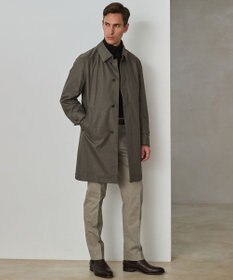 GOTAIRIKU 25年新作/3シーズン対応【防水/軽量/シワになりにくい】メランジカルゼ ステンカラーコート_無地