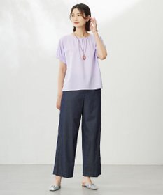 J.PRESS LADIES 【WEB限定カラーあり・洗える】ストライプジャージー フレンチスリーブ カットソー