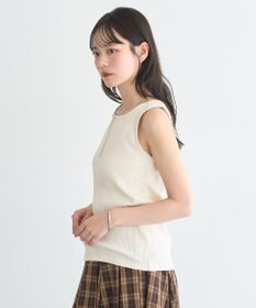 earth music&ecology 【綿100％】ピコミシンヘンリーネックタンクトップ