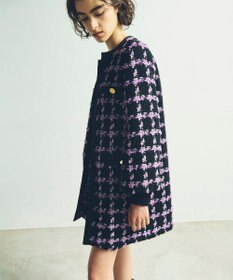 GRACE CONTINENTAL フェザーチェックツイードコート