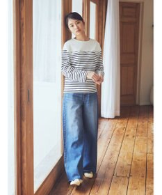 earth music&ecology レースボーダーカットソープルオーバー