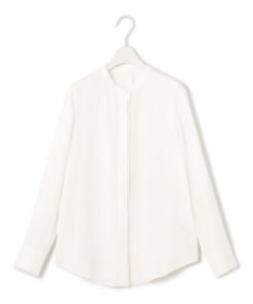 ICB 【WEB限定カラーあり・速乾・洗える】BackSatinAmunzen バンドカラーブラウス