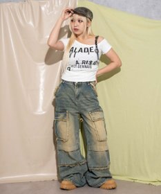 WEGO ハトメショルダーロゴワンショルT