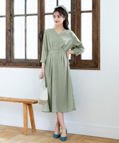 Tiaclasse L 【新色追加・洗える】バックリボン前開きワンピース