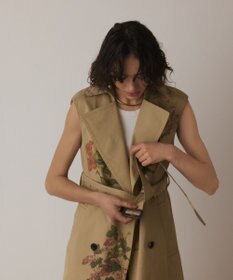 GRACE CONTINENTAL プリントトレンチワンピース