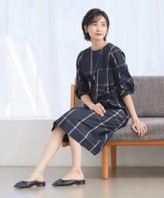 J.PRESS LADIES L 【洗える】 メモリーウェザー チェック ワンピース
