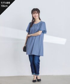 Tiaclasse 【UVケア・接触冷感】“あまラク” シフォンフレアスリーブカットソーチュニック