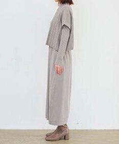 Tiaclasse 【2点セット・洗える】細ケーブルニットトップス＆ニットワンピース