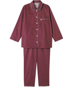 ワコール／睡眠科学 パジャマ 長袖 長ズボン 綿100%(本体) サテン生地 光沢感 なめらかな肌ざわり 上下セット 前開き YDX536 睡眠科学／ワコール