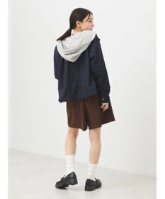 earth music&ecology パーカー付きミリタリーブルゾン