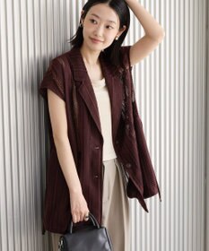 AMERICAN HOLIC 幾何学レースウエストドロストジャケット