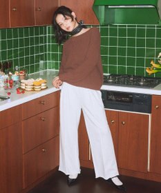 earth music&ecology パウダーシャギー畦プルオーバー