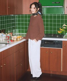 earth music&ecology パウダーシャギー畦プルオーバー