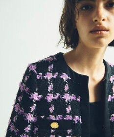 GRACE CONTINENTAL フェザーチェックツイードコート