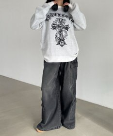 WEGO グラフィックBIGニットプルオーバー