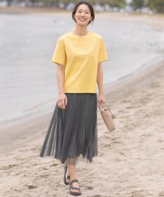 J.PRESS LADIES L 【WEB限定カラーあり・洗える】ハイゲージチュール プリーツ スカート