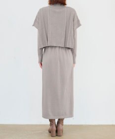 Tiaclasse 【2点セット・洗える】細ケーブルニットトップス＆ニットワンピース