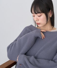 earth music&ecology パウダーシャギー畦プルオーバー