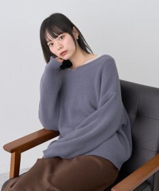 earth music&ecology パウダーシャギー畦プルオーバー