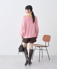 earth music&ecology パウダーシャギー畦プルオーバー