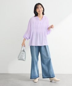 Green Parks タックワイドデニムパンツ