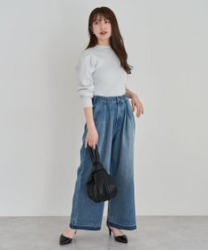 Green Parks タックワイドデニムパンツ