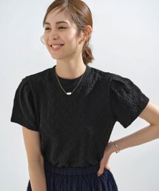 組曲 L 【WEB限定】ストレッチジャガード クロップドＴシャツ