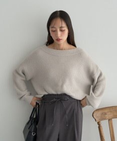 earth music&ecology パウダーシャギー畦プルオーバー