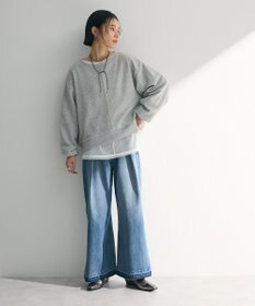 Green Parks タックワイドデニムパンツ