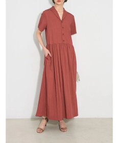 Green Parks ローウエスト切替開襟シャツワンピース