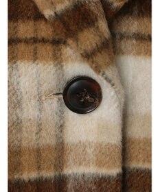 Green Parks ・ＥＬＥＮＣＡＲＥ　ＤＵＥ　シャギーチェックミドルコート