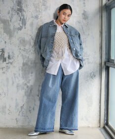 Green Parks タックワイドデニムパンツ