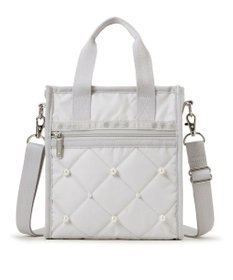 LeSportsac MINI N/S TOTE W/ PEARLS/ミストグレーパール