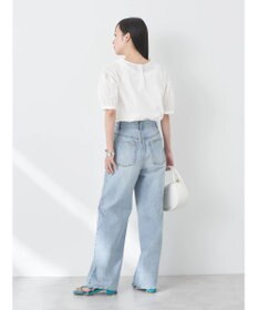 earth music&ecology 刺繍パフスリーブブラウス